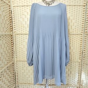 Entro Dress Pleated Shift Lined With Cold Shoulder Raglan Sleeves Sz L